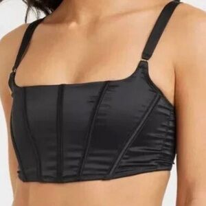 Auden Women’s Satin Corset Bra Size XL Black